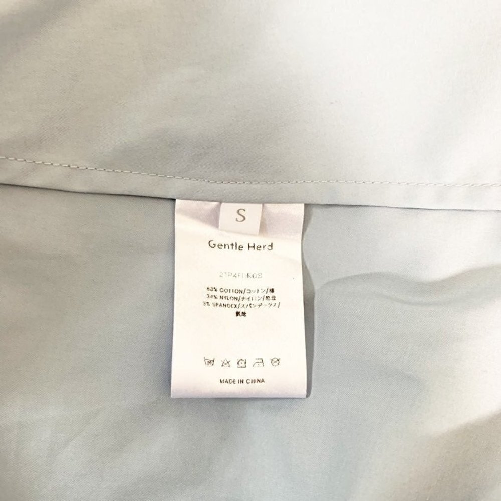 New Gentle Herd Shirt Dress Women S Light Blue Lantern Sleeve Cotton Poplin — image 6 of 8